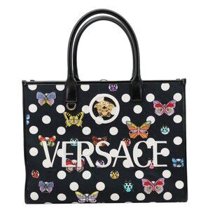 Versace  x Dua Lipa Butterflies Canvas Tote Bag Black